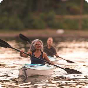 Couple en kayak